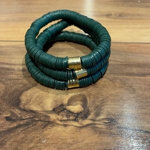 Espacio pop up shop set of 3 green signature bracelets